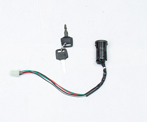 Замок зажигания универсальный,ключ с защитой, гнездо, 4 pin