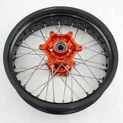 Диск алюминиевый со ступицей CNC в сборе (задний) Supermoto KKE 4.25*17